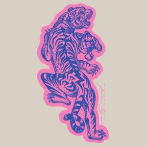 Twin Tiger Big Cat Mens Tee Design